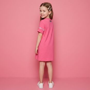 Girls Pink Logo Dress