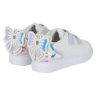 Girls White Bow Trainers, 1, hi-res