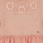 Girls Pink Knitted Tulle Dress, 1, hi-res