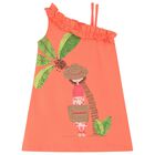 فستان بنات  باللون البرتقالي , 4, hi-res