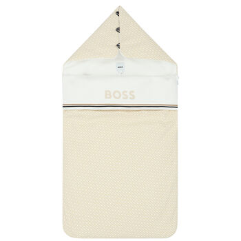 Beige & White Logo Baby Nest