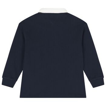 Boys Navy Blue Logo Polo Shirt