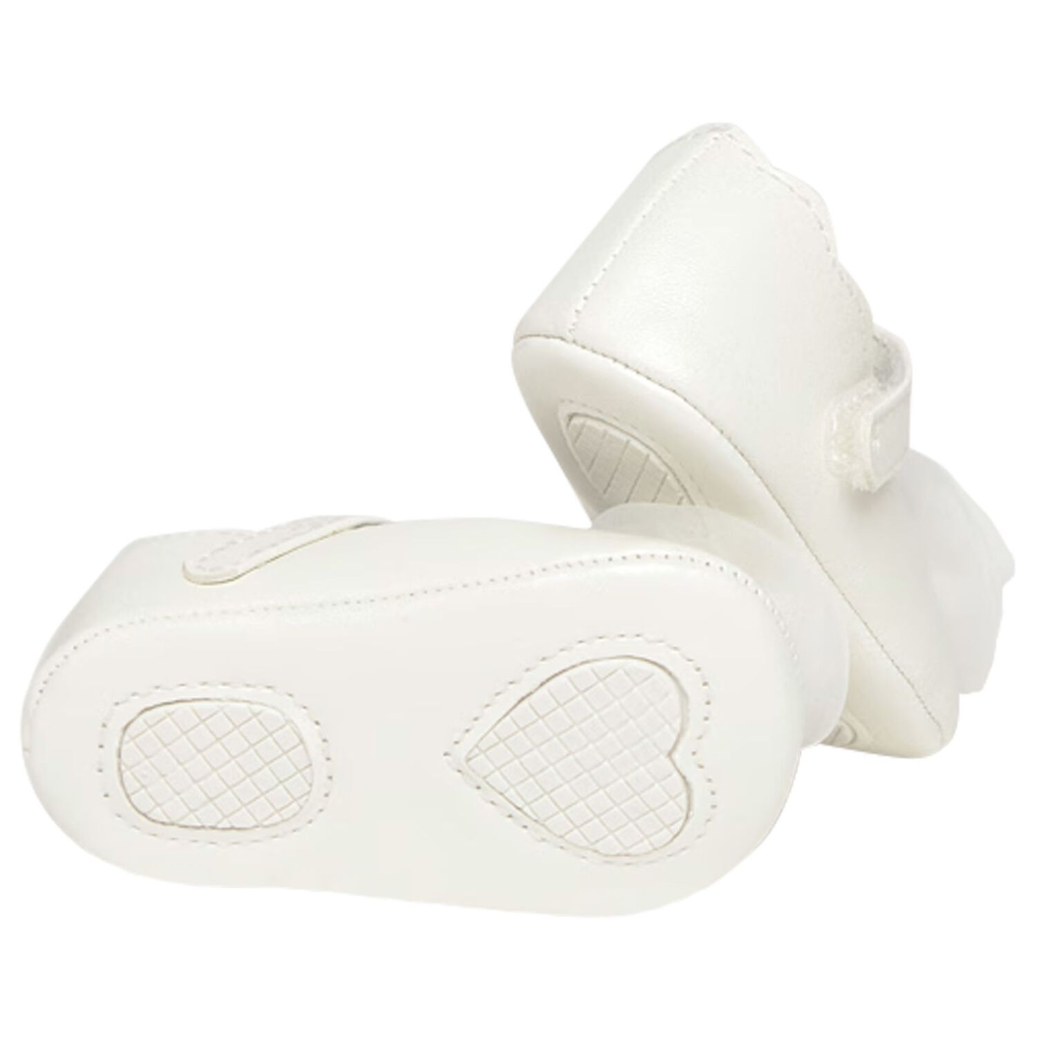 Baby Girls White Flower Pre Walker Shoes, 1, hi-res image number null