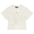 Girls Ivory & Shimmery Gold Top, 1, hi-res