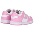 Younger Girls White & Pink Logo Dunk Low Trainers, 1, hi-res