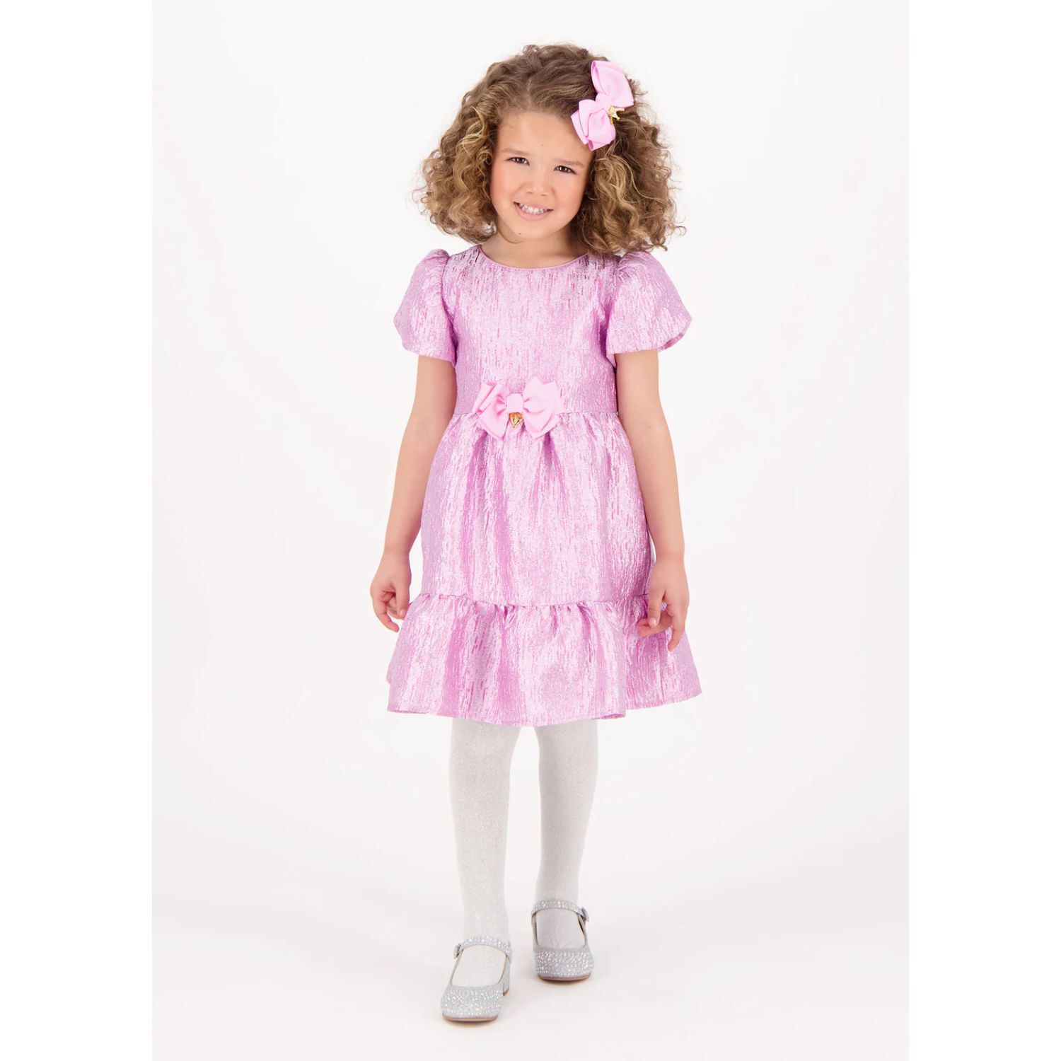 Girls Pink Tiered Dress, 2, hi-res image number null