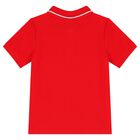 Younger Boys Red Logo Polo Shirt, 5, hi-res