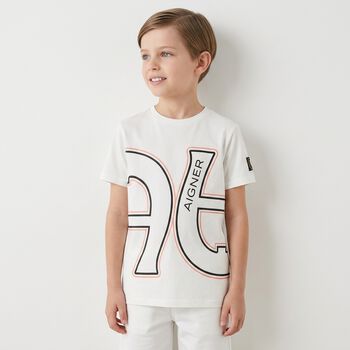 Boys White Logo T-Shirt