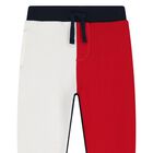 Baby Boys White, Red & Navy Blue Joggers, 1, hi-res