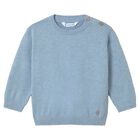 Younger Boys Blue Knitted Jumper, 1, hi-res