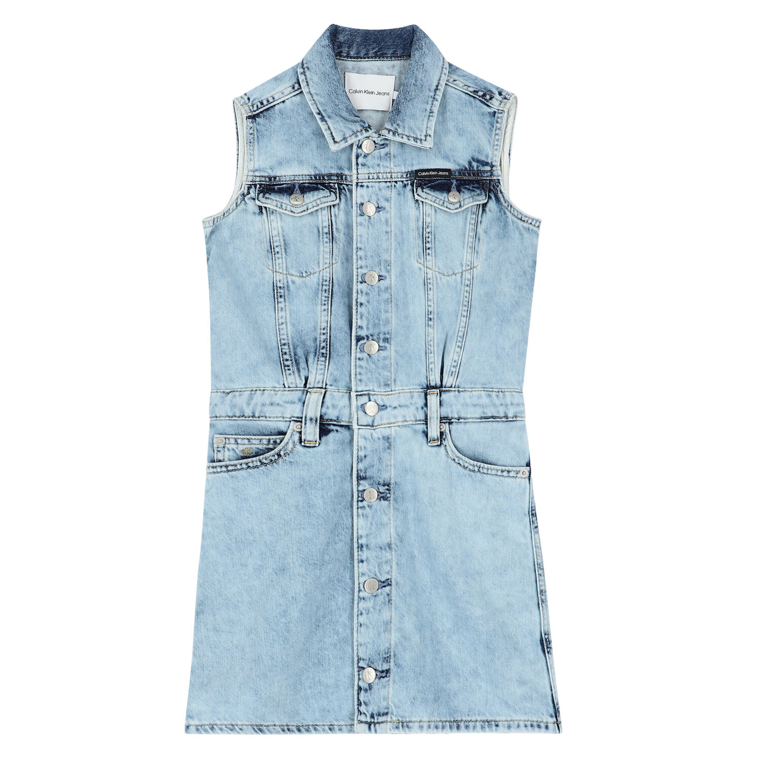 Calvin Klein Girls Blue Denim Dress | Junior Couture USA Calvin Klein Girls Blue Denim Dress | Junior Couture USA