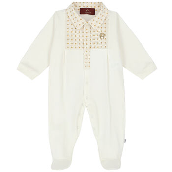 Ivory & Gold Logo Babygrow