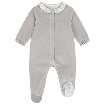 Grey & Ivory Toile De Jouy Babygrow