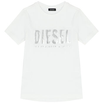 Girls White Logo T-Shirt