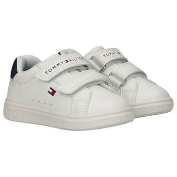 Boys White Logo Trainers