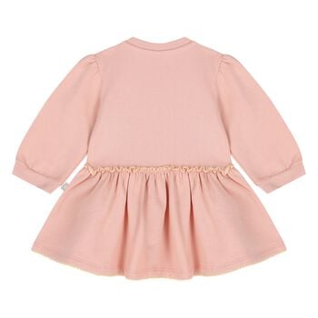 Younger Girls Pink Horse Logo Dress