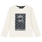 Boys White Ikonik Long Sleeve Top, 1, hi-res