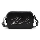 Girls Black Logo Handbag, 1, hi-res