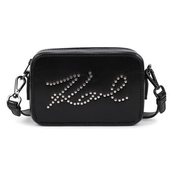Girls Black Logo Handbag