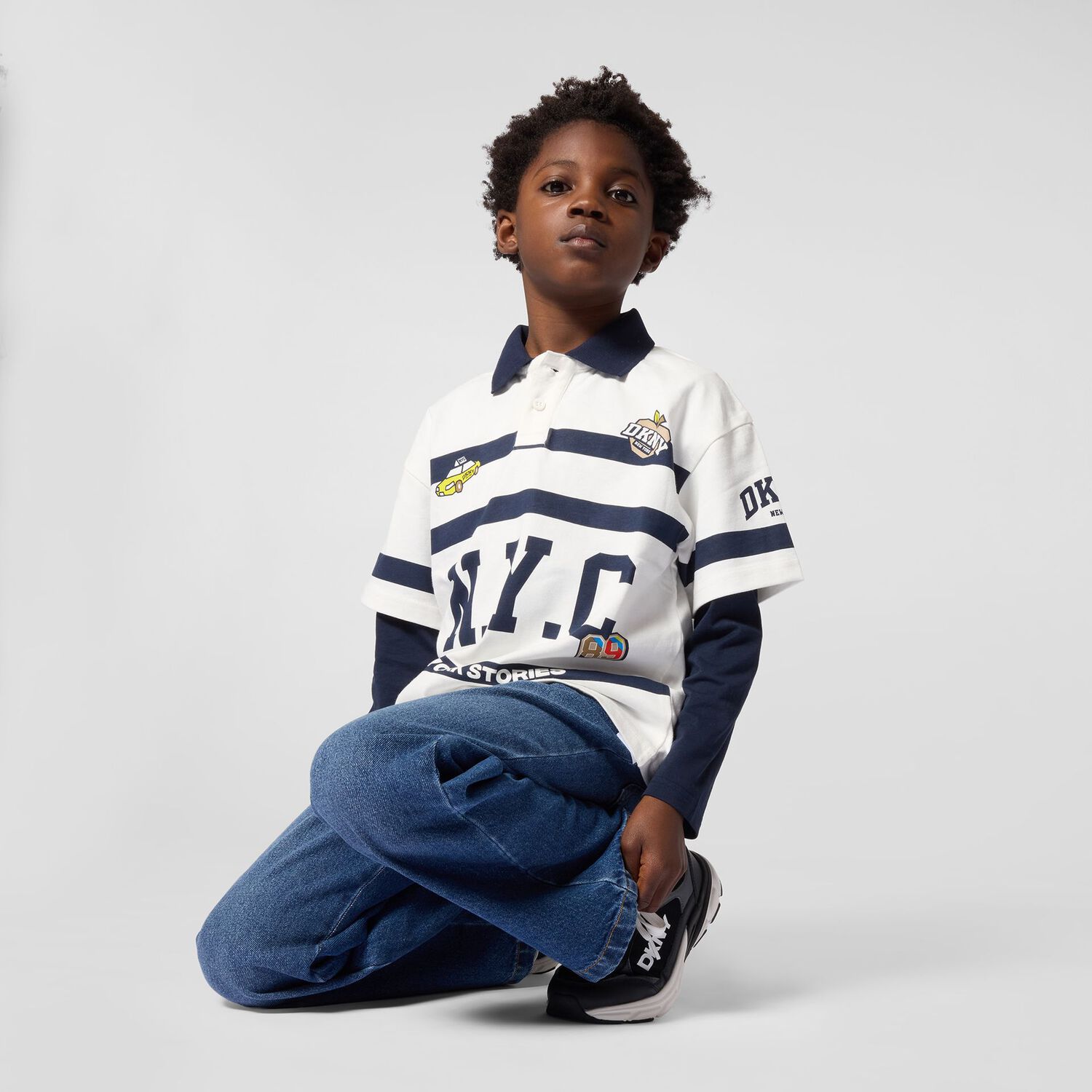 Boys Ivory Logo Polo Shirt, 1, hi-res