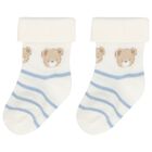 Baby Boys Blue & Ivory Socks ( 4 Pack ), 2, hi-res
