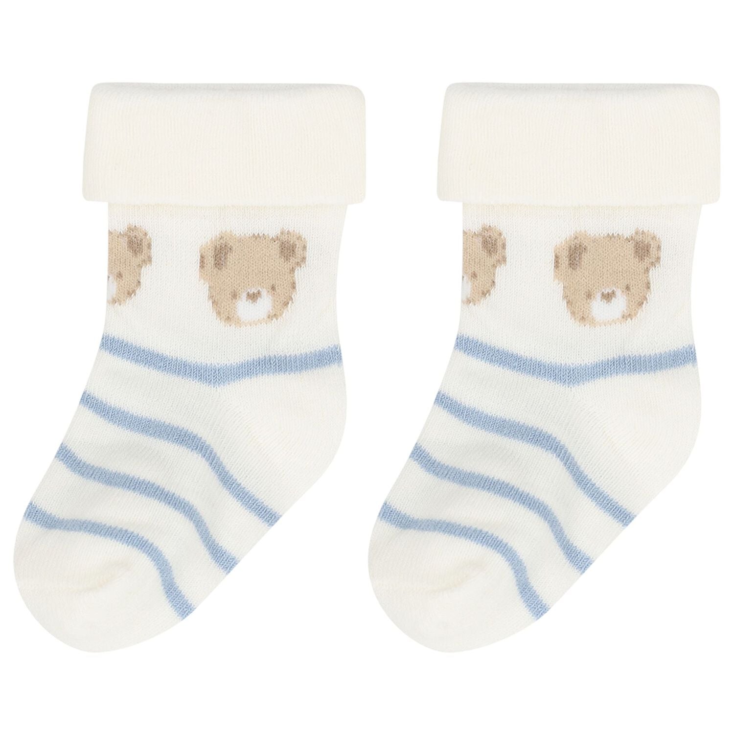 Baby Boys Blue & Ivory Socks ( 4 Pack ), 2, hi-res
