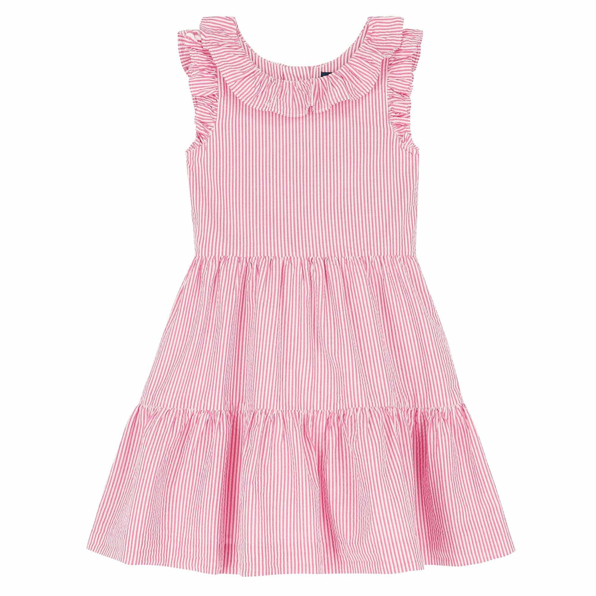 Ralph lauren pink sale and white striped dress