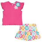 Girls Pink Flower Skirt Set, 1, hi-res