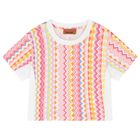 Girls White & Pink Zig Zag T-Shirt, 1, hi-res