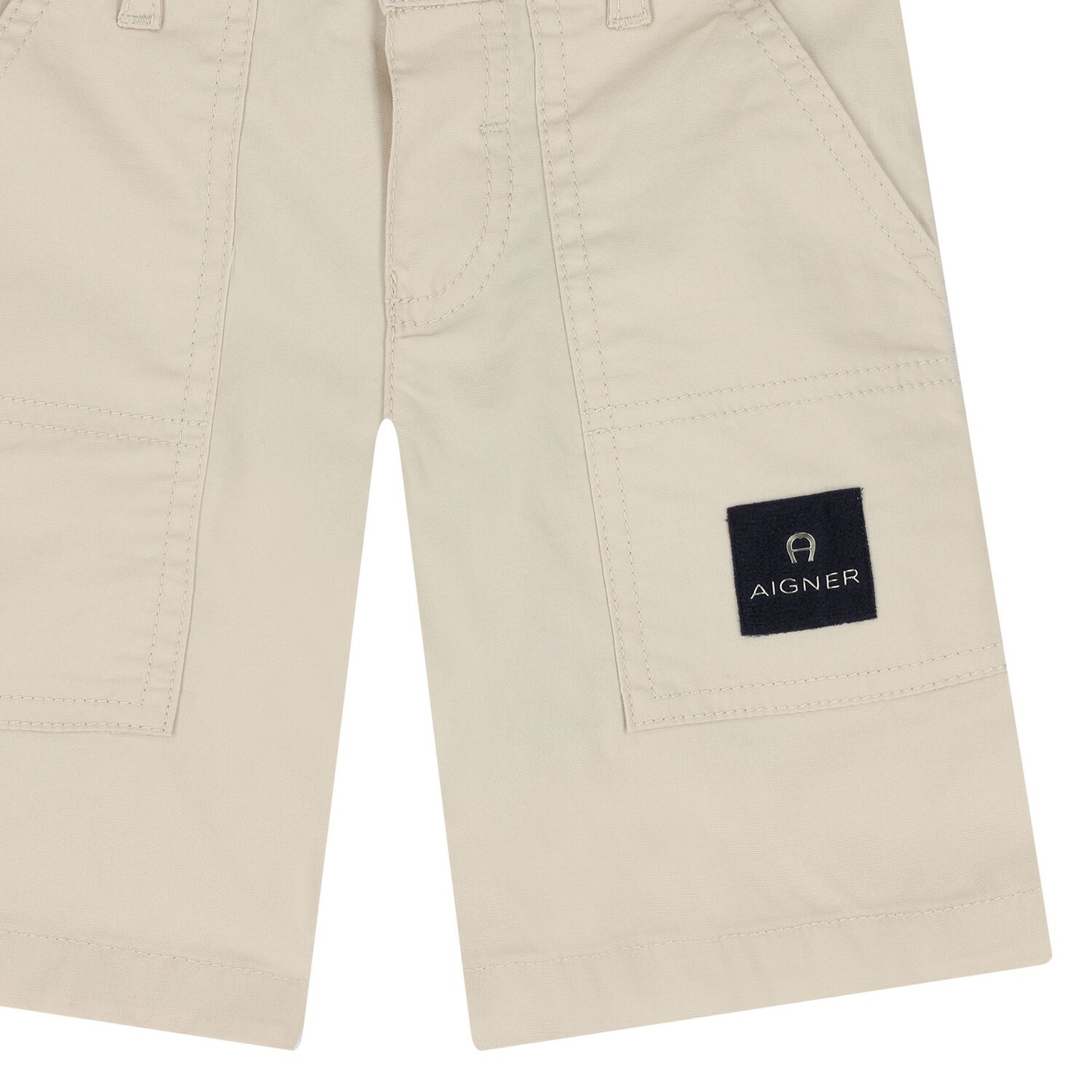 Younger Boys Beige Logo Shorts, 2, hi-res