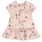 Baby Girls Pink Floral Ruffled Dress, 1, hi-res