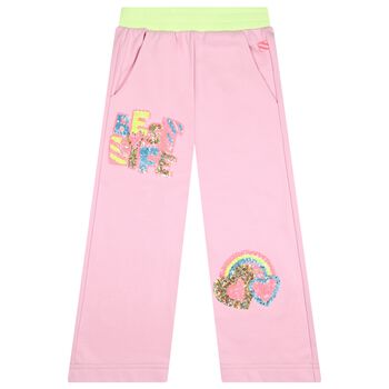 Girls Pink Embellished Joggers