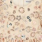 Girls Beige Embellished Dress, 1, hi-res