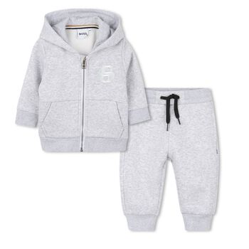 Younger Boys Grey Logo Tracksuit