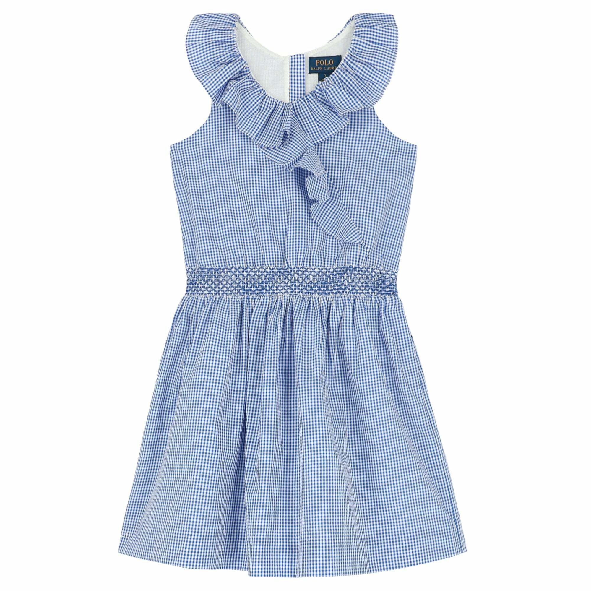 blue school gingham dress