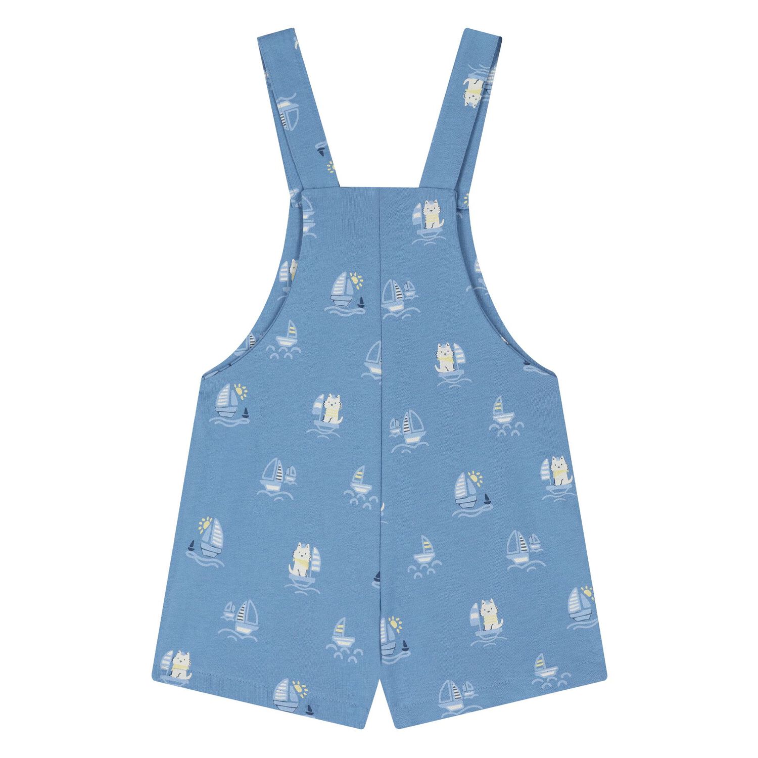 Younger Boys Blue Dungaree Set, 2, hi-res