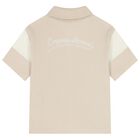 Boys Beige Logo Polo Shirt, 1, hi-res
