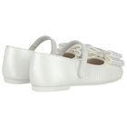 Girls White Embellished Bow Shoes, 2, hi-res