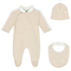 Beige Logo Babygrow Gift Set, , hi-res