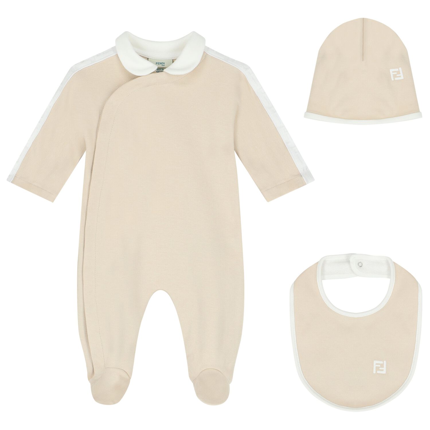 Beige Logo Babygrow Gift Set, , hi-res image number null