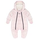 Baby Girls Pink Logo Snow Suit, 1, hi-res