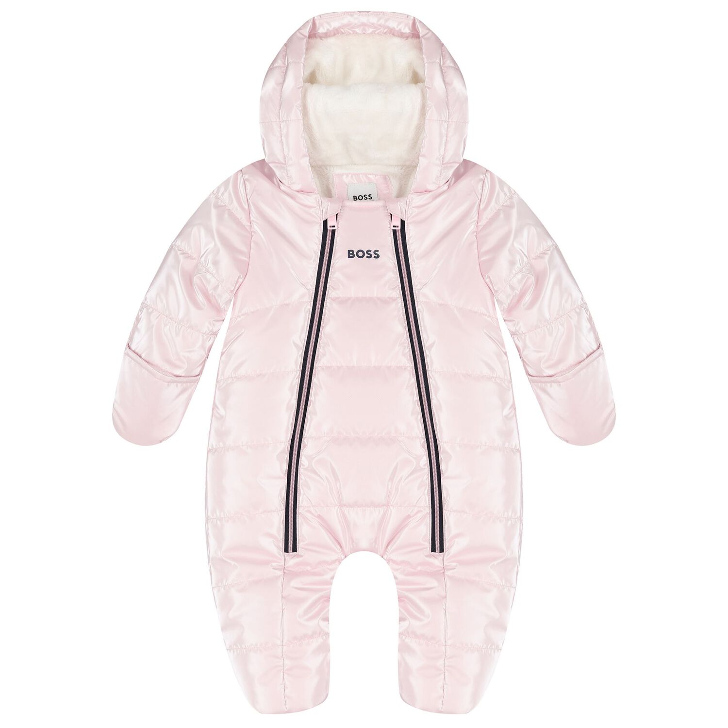 Baby Girls Pink Logo Snow Suit, 1, hi-res image number null