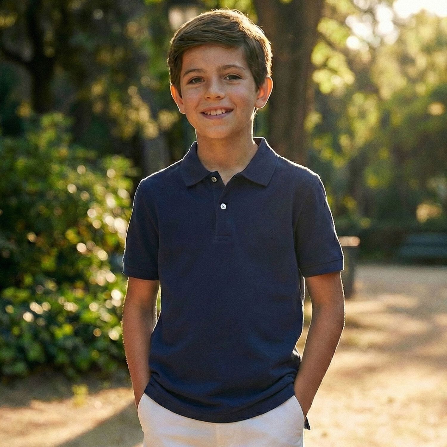 قميص بولو باللون الرمادي للأولاد, 1, hi-res