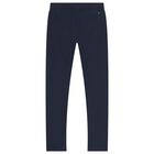 Girls Navy Blue Logo Leggings, 1, hi-res
