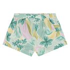 Younger Girls Ivory & Green Floral Shorts Set, 2, hi-res