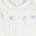 Baby Boys Blue & Ivory Flower Babygrows ( 2-Pack ), 1, hi-res