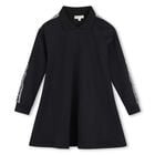 Girls Black Logo Polo Dress, 1, hi-res