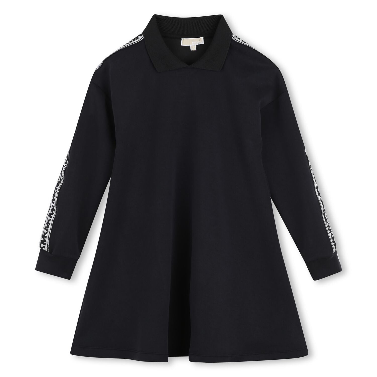 Girls Black Logo Polo Dress, 1, hi-res