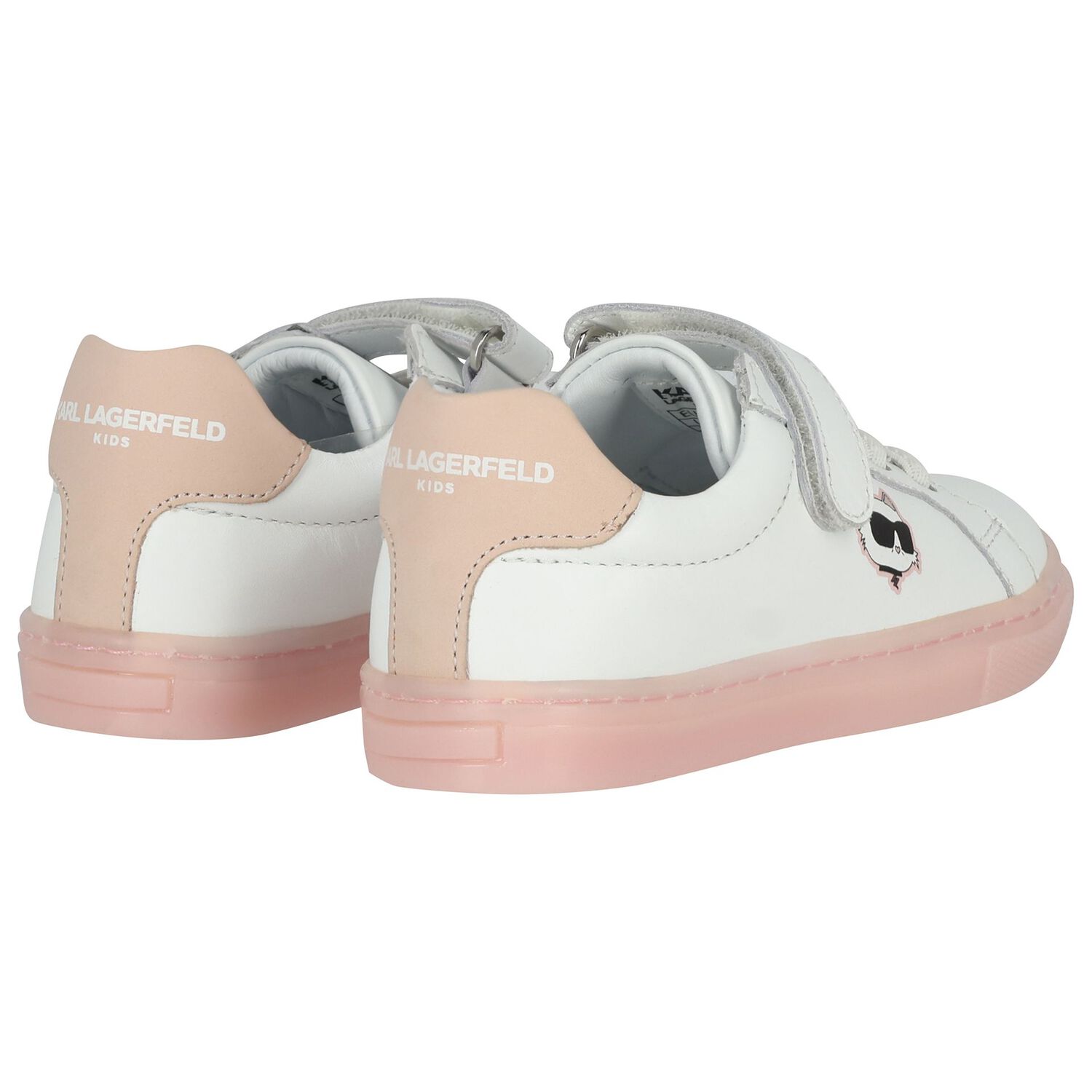 Girls White & Pink Choupette Trainers, 1, hi-res