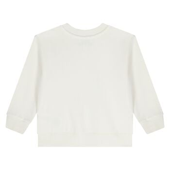 Baby Boys White Teddy Bear Logo Sweatshirt